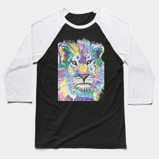 Colorful abstract lion face art Baseball T-Shirt